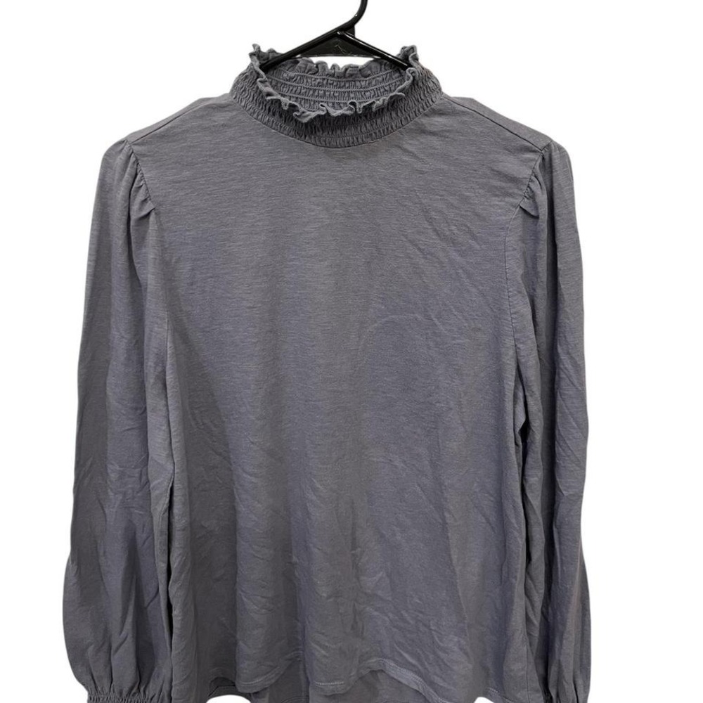 Falls Creek Gray Ruffle‎ Turtleneck Long Sleeve Top
